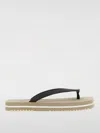 Brunello Cucinelli Flat Open Toe Rubber Sandals With Textured Strap In Grau