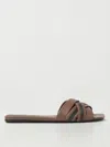 Brunello Cucinelli Flat Sandals  Woman Color Leather In Brown