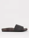 Brunello Cucinelli Flat Sandals  Woman Color Silver In Litio/argento+ultrablack