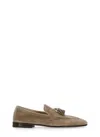 Brunello Cucinelli Men Suede Moccasins With Tassels In Brown