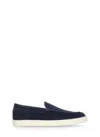 Brunello Cucinelli Round Toe Slip-on Loafers In Blue