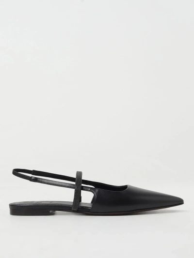 BRUNELLO CUCINELLI FLAT SHOES BRUNELLO CUCINELLI WOMAN COLOR BLACK,F24674002