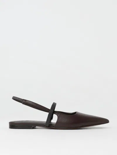 Brunello Cucinelli Flat Shoes  Woman Color Brown In Brown