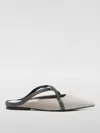 Brunello Cucinelli Flat Square Pointed Ballet Shoes In Ice