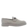 Brunello Cucinelli Crystal-embellished Suede Loafers In Neutral
