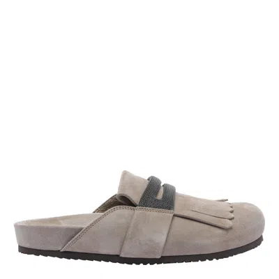 Brunello Cucinelli Flat Shoes In Grey