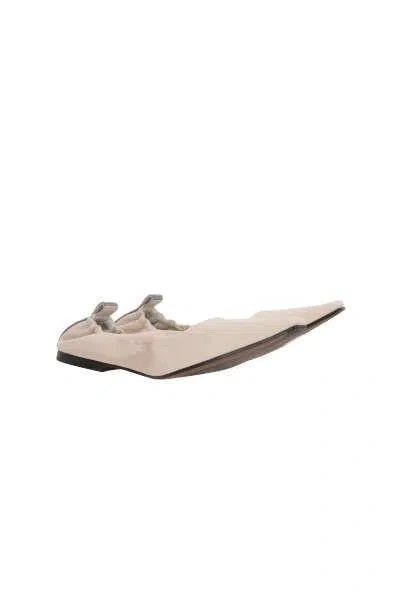 Brunello Cucinelli Flat Shoes In Ivory+ruthenium