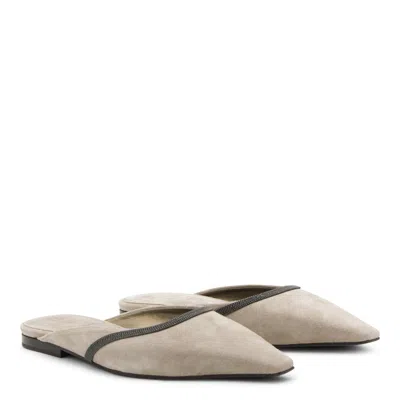 Brunello Cucinelli Flat Shoes Light And Natural In Gray