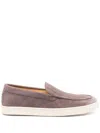Brunello Cucinelli Suede Calf Leather Slip-on In Grey In Multicolor