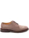 Brunello Cucinelli Men Suede Leather Lace-up Shoes In Neutral