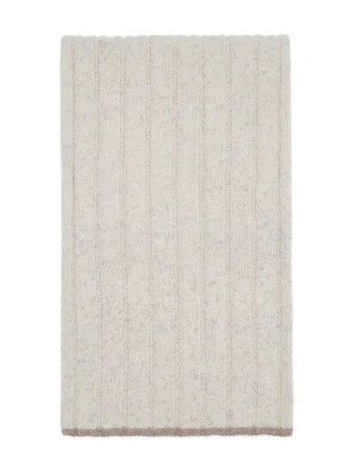 BRUNELLO CUCINELLI BRUNELLO CUCINELLI FLECKED CASHMERE RIBBED KNIT SCARF