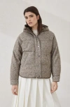 Brunello Cucinelli Chevron Flecked Down Jacket In Brown