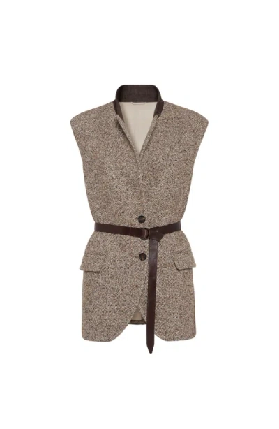 Brunello Cucinelli Flecked Chevron Vest