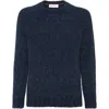 Brunello Cucinelli Long Sleeve Wool Cashmere Sweater In Blue