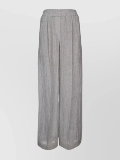 Brunello Cucinelli High-waist Palazzo Trousers In Grey