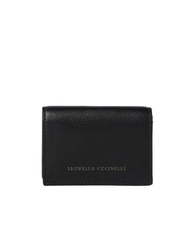 Brunello Cucinelli Flip Card Bag In Black