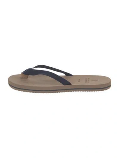 Pre-owned Brunello Cucinelli Flip Flops In Blue/neutrals