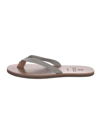 Pre-owned Brunello Cucinelli Flip Flops In Grey