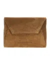 Brunello Cucinelli Monili-embellished Suede Clutch Bag In Brown