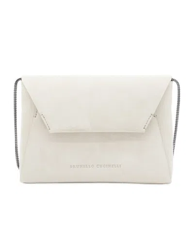 BRUNELLO CUCINELLI BRUNELLO CUCINELLI LOGO DEBOSSED ENVELOPE SHOULDER BAG