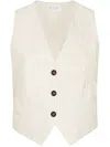Brunello Cucinelli Flora-appliqué Waistcoat In Neutrals