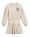 Brunello Cucinelli Floral-appliqué Wool-blend Dress In Neutral