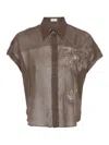 BRUNELLO CUCINELLI FLORAL EMBROIDERY SHIRT