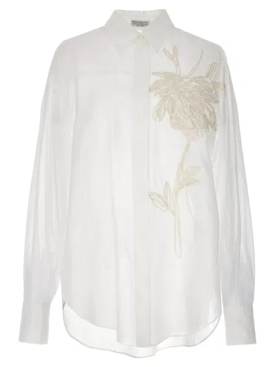 Brunello Cucinelli Floral Embroidery Shirt In Default Title