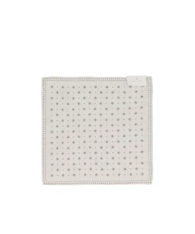 Brunello Cucinelli Floral Patterned Scarf In White