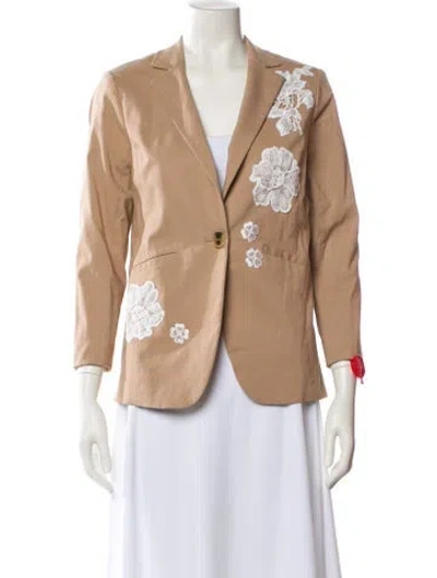 Pre-owned Brunello Cucinelli Floral Print Blazer In Blue