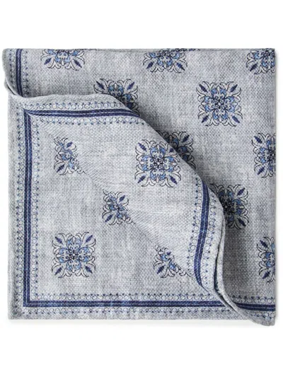 BRUNELLO CUCINELLI FLORAL-PRINT DOUBLE-FACE POCKET SQUARE