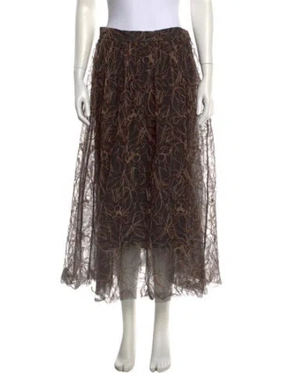 Pre-owned Brunello Cucinelli Floral Print Midi Length Skirt