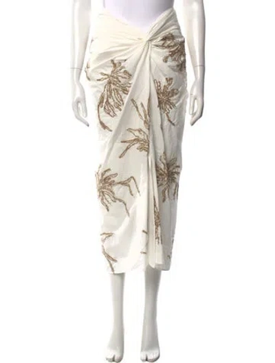 Pre-owned Brunello Cucinelli Floral Print Midi Length Skirt In Multi