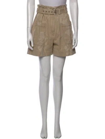 Pre-owned Brunello Cucinelli Floral Print Mini Shorts In Neutral
