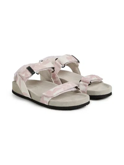Brunello Cucinelli Kids' Floral-print Sandals In Pink