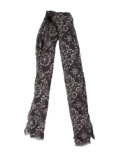 Pre-owned Brunello Cucinelli Floral Print Scarf In Green