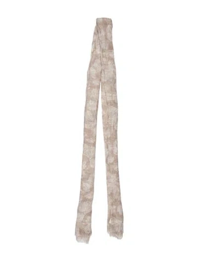 Pre-owned Brunello Cucinelli Floral Print Scarf In Neutrals