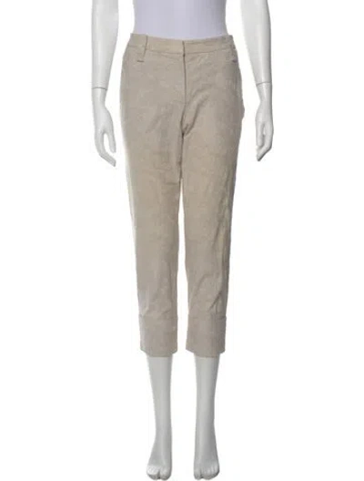 Pre-owned Brunello Cucinelli Floral Print Straight Leg Pants In Neutral