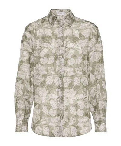 Brunello Cucinelli Floral Printed Buttoned Shirt In Multi