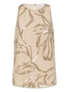 Brunello Cucinelli Floral Sequin Top In Neutral