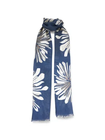 Brunello Cucinelli Floral-print Frayed Scarf In Multi