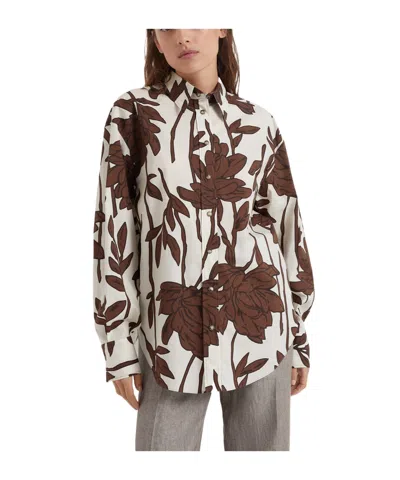 Brunello Cucinelli Floral-printed Button-up Shirt In Multi