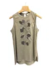 Brunello Cucinelli Flower-embroidered Sleeveless Top In Gray