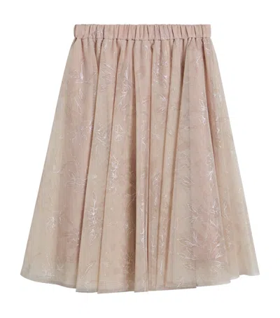 BRUNELLO CUCINELLI TULLE FLORAL PRINT SKIRT
