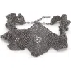 Brunello Cucinelli Flower Sculptured Choker In Lignite Grey