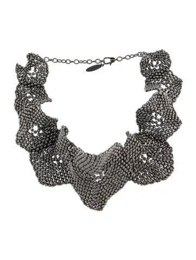 Pre-owned Brunello Cucinelli Flower Sculptured Choker Necklace, 16.25" In Multi