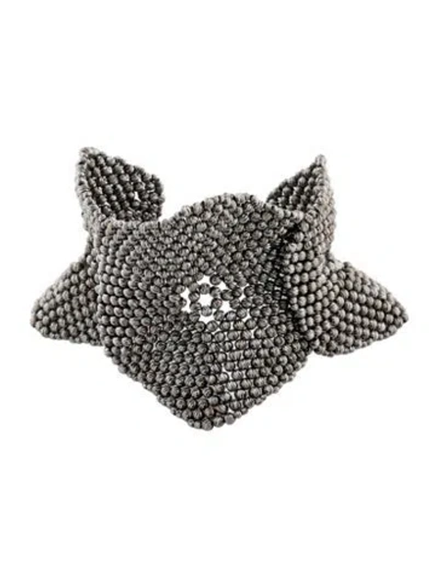 Pre-owned Brunello Cucinelli Flower Sculptured Link Bracelet, 8.25" In Multi
