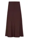 Brunello Cucinelli Flowing Brown Maxi Skirt With Minimalist Design In Brown