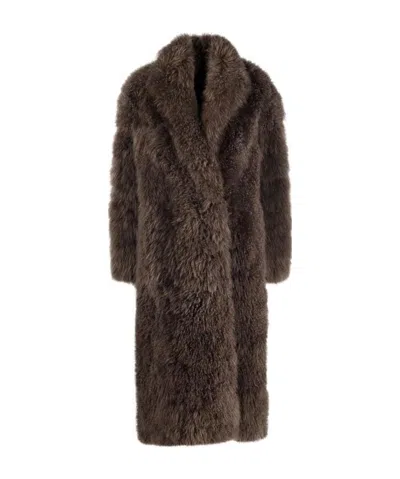 Brunello Cucinelli Fluffy Single-breasted Coat In Black