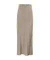 Brunello Cucinelli Women Fluid Bias-cut Satin Cady Skirt In Nude